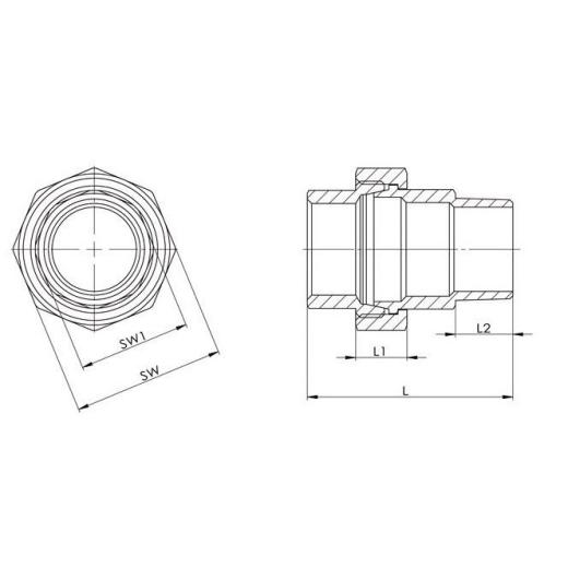 Verschraubung EN 10226-1 NPS 1 1/4 Zoll kon.dichtend 71mm 17mm 21mm SPRINGER | 5 Stück