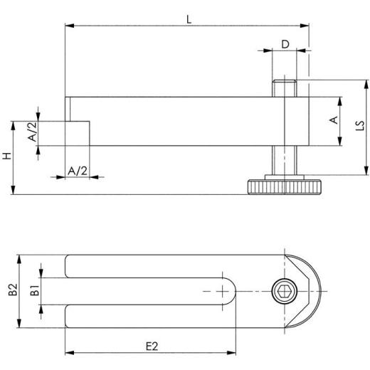 Spanneisen Nr.6315V f.T-Nut 16mm L.160mm Spannschraube M16x16x125mm AMF