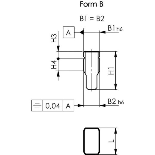 Nutenstein DIN 6323 Nennmaß der Nut 20/20mm Form B lose sitzend AMF