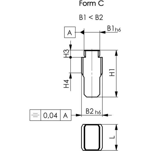 Nutenstein DIN 6323 Nennmaß der Nut 24/20mm Form C lose sitzend AMF