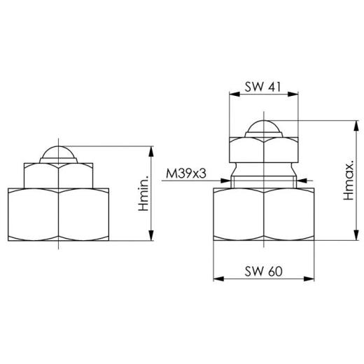 Richtschraubbock Nr.6420 Gr.70 m.drehbarer KGL H.56-70mm AMF