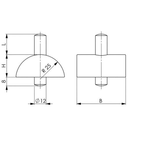 Schraubbockaufsatz Nr.6444 Einsteckzapfen-D.12mm Fixierzapfen AMF