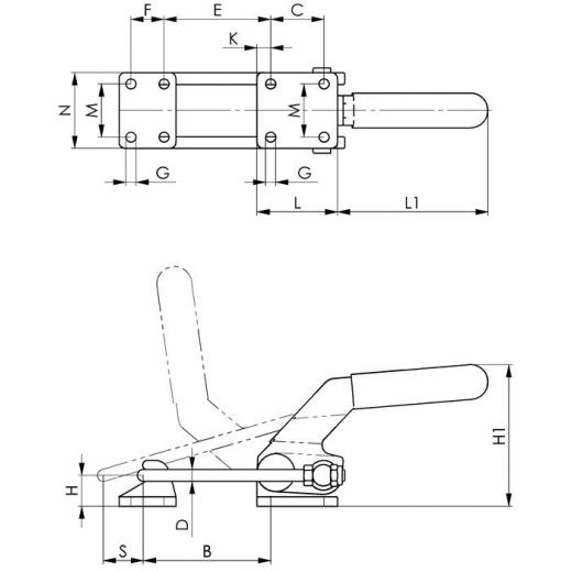 Verschlussspanner Nr.6849PH Gr.4 horiz.schwer AMF