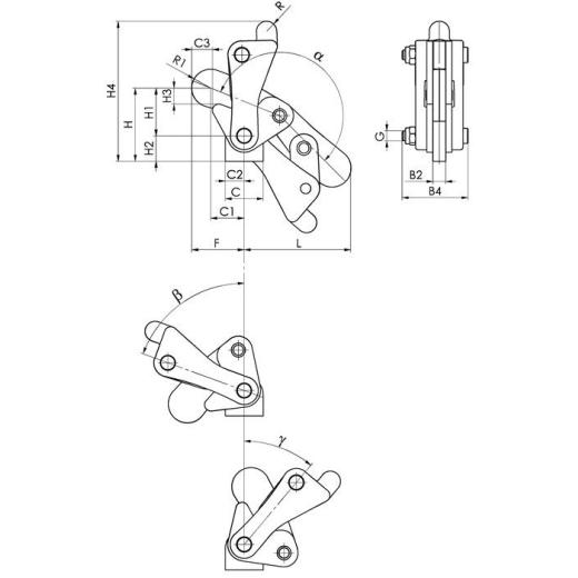 Modulspanner Nr.6809P Gr.8 m.Schwenkfuß schweißbar AMF