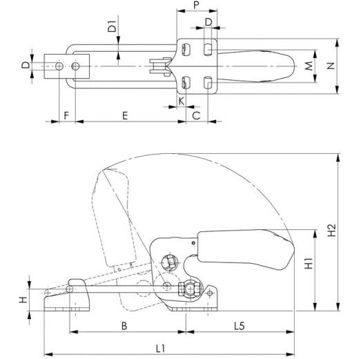 Verschlussspanner Nr.6848HNI Gr.3 horiz.AMF