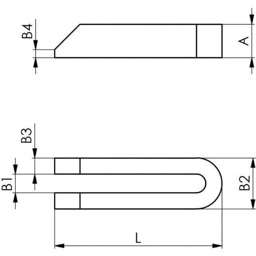 Gabelspanneisen DIN 6315B Schlitz-B.22mm L.250mm f.Spannschraube M20,M22 AMF
