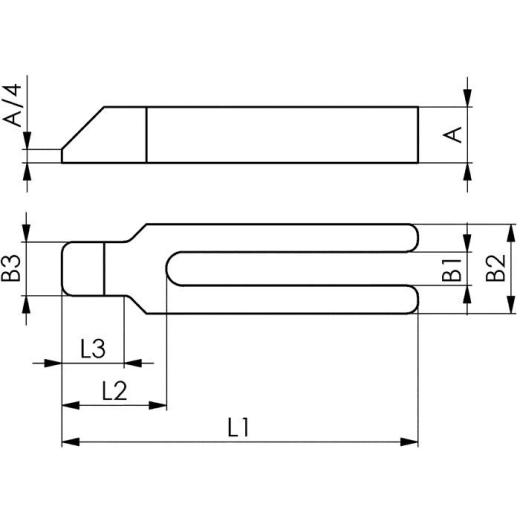 Gabelspanneisen Nr.6315GN Schlitz-B.22mm L.250mm f.Spannschraube M20,M22 AMF