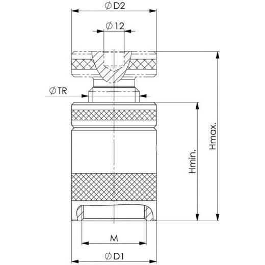 Schraubbock Nr.6401 Gr.70 a.Alu.H.50-70mm AMF