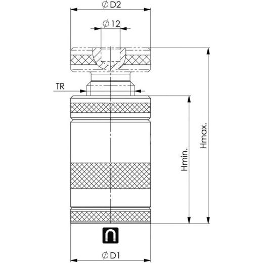 Schraubbock Nr.6405 Gr.110 m.Magnetfuß H.80-110mm AMF