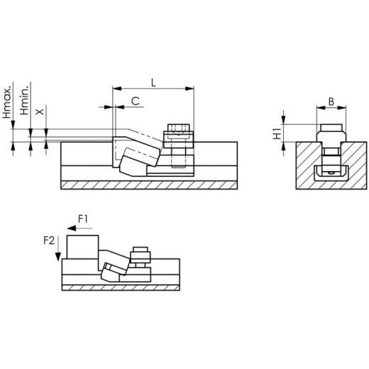 Flachspanner Mini-Bulle,Nr.6492 T-Nut 12mm AMF