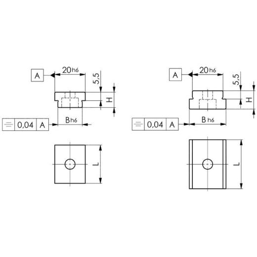 Nutenstein Nr.6322A Nennmaß der Nut 36/20mm z.Festmontage AMF