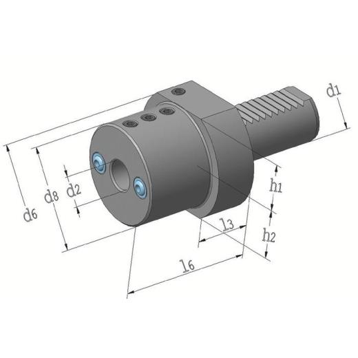 Werkzg.h.E2 DIN 69880 Spann-D.12mm VDI40 z.Bohrstangen TECWERK