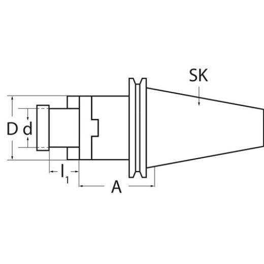 Kombiaufsteckfräsdorn DIN 69871AD/B Spann-D.22mm SK40 A.-L.100mm PROMAT