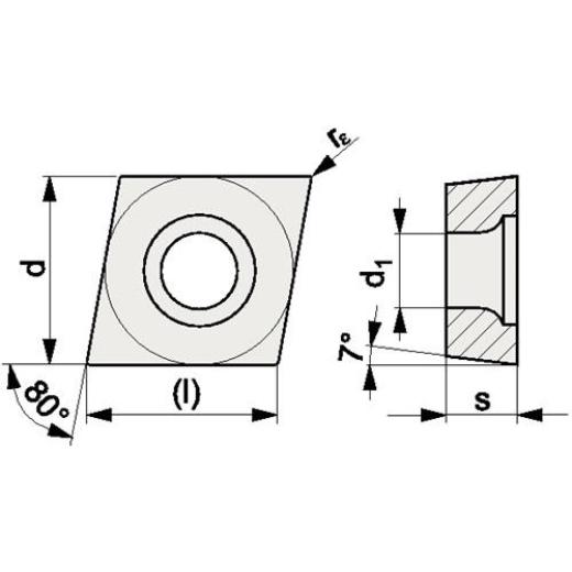 Wendeschneidplatte CCMT 060204-M PMK30 Bearb.mittel PROMAT | 10 Stück