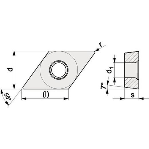 Wendeschneidplatte DCMT 070204-M UNI Bearb.mittel PROMAT | 10 Stück