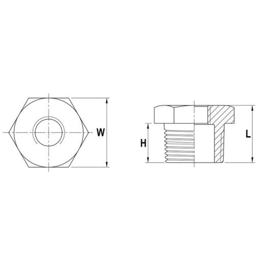 Reduzierstück NPS=3 Zoll NPS2 2 1/2 Zoll 8-kant L 41,5mm SPRINGER