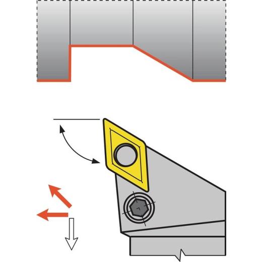 Klemmdrehhalter PDJNL2525M11 li.vern.Außen TECWERK