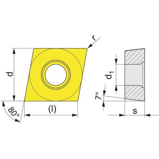 Wendeschneidplatte CCGT060204R-HP UNI35 re.TECWERK | 10 Stück
