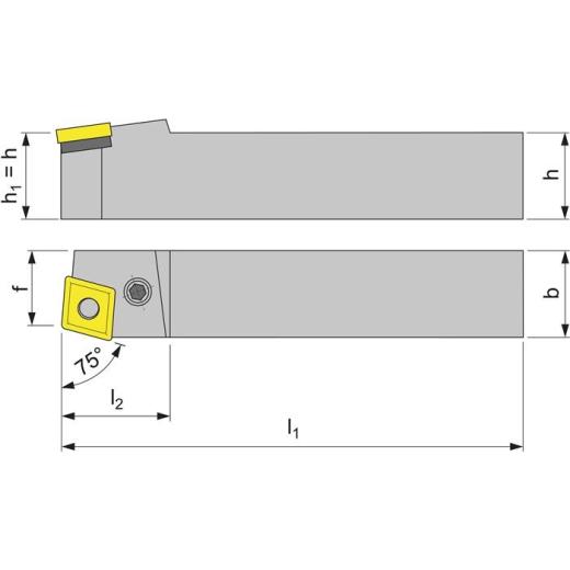 Klemmdrehhalter PCBNL2525M12 li.brün.Außen TECWERK