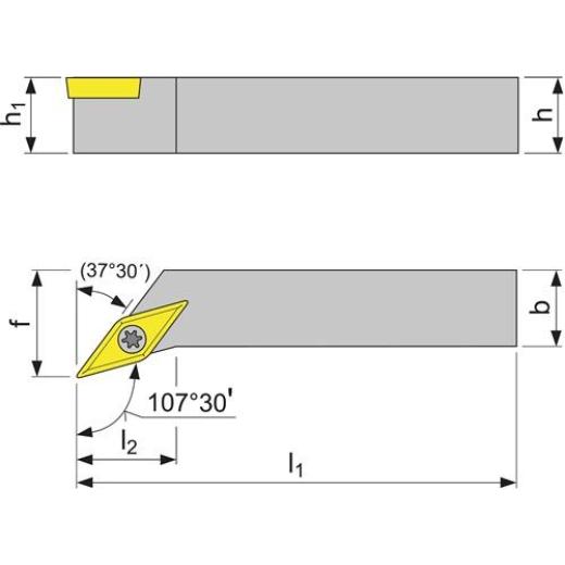 Klemmdrehhalter SVHCR2525M16 re.vern.Außen TECWERK