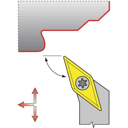 Klemmdrehhalter SVHCR2525M16 re.vern.Außen TECWERK
