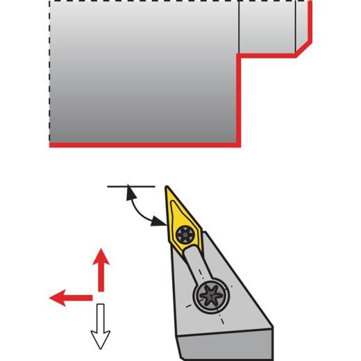 Klemmdrehhalter MVJNL2525M16 li.vern.Außen TECWERK
