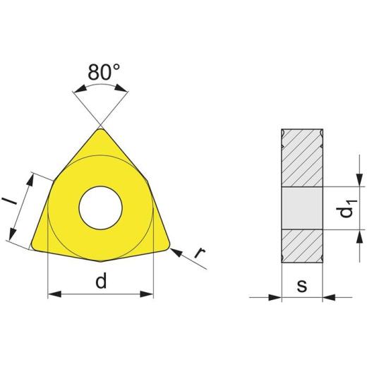 Wendeschneidplatte WNMG080404-F PMK10 Bearb.Schlicht TECWERK | 10 Stück