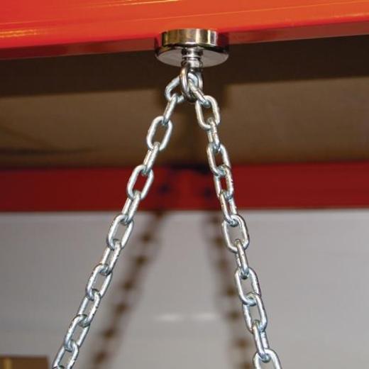 Neodymmagnet D.40mm verzinkt,m.Öse D.17mm 5St./Karton EICHNER