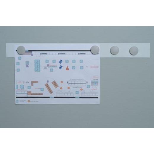 Magnetleiste L500xB50xS0,5mm weiß selbstklebend MAGNETOPLAN | 10 Stück