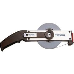 Rahmenbandmaß L.30m Bandbr.13mm Acm EG II Alu.weiß Stahlmaßband TECWERK