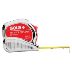 Taschenrollbandmaß TRI-MATIC L.8m B.25mm mm/cm EG I Ku.Stopptaste SOLA