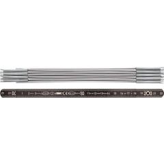 Gliedermaßstab L.2m B.14mm mm/mm EG II Alu.schwarz BMI