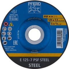 Schruppscheibe PSF STEEL D125xS7,2mm gekr.STA Bohr.22,23mm PFERD | 10 Stück