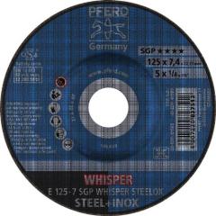Schruppscheibe SGP WHISPER STEELOX D125xS7mm gekr.STA Bohr.22,23mm PFERD | 10 Stück