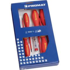 Schraubendrehersatz slim 7-tlg.Schlitz/PH Schneiden/Spitzen phos.VDE TECWERK