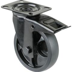 Lenkrolle m.Festst.D.125mm Trgf.120kg m.Festst.Gum.104x80mm schwarz BS ROLLEN