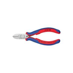 Elektronikseitenschneider L.130mm Form 0 Facette ja 2K-Hülle spiegelpol.KNIPEX