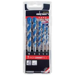 Steinbohrersatz PROFI GRANIT 5-tlg. - Ø 4,5,6,8,10 mm ALPEN