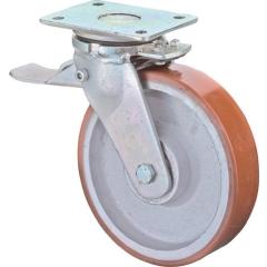 Schwerlastlenkrolle D.250mm Trgf.1200kg m.Festst.Guß-PU 138x110mm BS ROLLEN