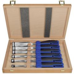 Stechbeitelsatz 6,10,12,16,20,26mm 2-K Heft.6-tlg.HO-Kasten TECWERK