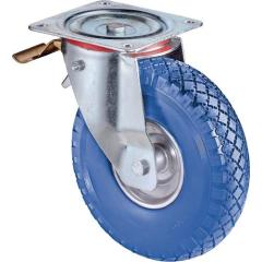 Lenkrolle m.Festst.D.200mm Trgf.75kg m.Platte Rollenlager PU pannensicher