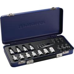 Steckschlüsselsatz 27-tlg.1/4+1/2 Zoll T10-T55/E4-E20 TECWERK