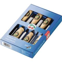 Stechbeitelsatz 6,10,12,16,20,26mm Weißbuchenh.Ulmer Form 6-tlg.Krt.KIRSCHEN