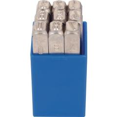 Schlagzahlensatz 330 9-tlg.Zahlen 0-9 Schrift-H.2,5mm in Ku.-Box KUKKO