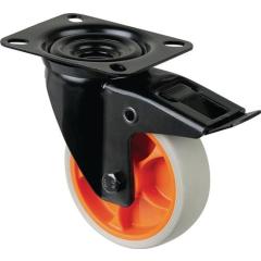 Lenkrolle m.Festst.D.100mm Trgf.110kg m.Festst.Gum.104x80mm hellgrau BS ROLLEN