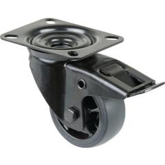 Lenkrolle m.Festst.D.80mm Trgf.100kg m.Festst.Gum.104x80mm schwarz BS ROLLEN