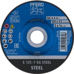 Schruppscheibe SG STEEL D125xS7,2mm gekr.STA Bohr.22,23mm PFERD | 10 Stück