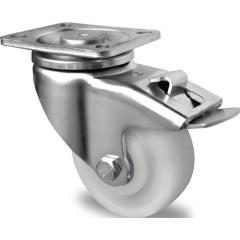 Schwerlast-Lenkrolle D.75mm Trgf.300kg m.Festst.PA 100x85mm weiß TECWERK