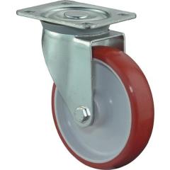 Lenkrolle D.80mm Trgf.120kg PU Platte L104xB80mm Farbe Rl.rot BS ROLLEN