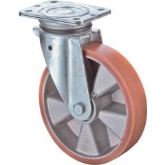 Lenkrolle D.100mm Trgf.200kg m.Platte Guß-PUR BS ROLLEN